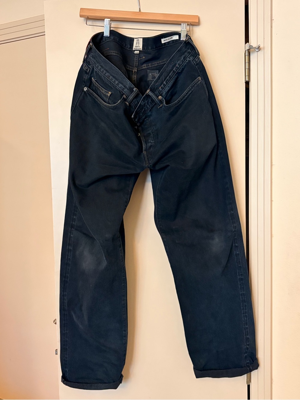 Hiroshi Kato Barrel fit - Black overdye indigo selvedge